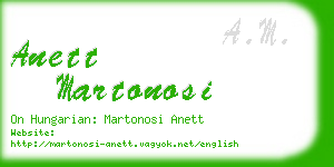 anett martonosi business card